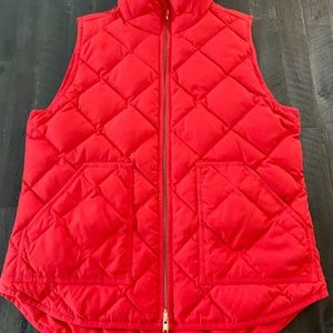 J.CREW Womens Down Quilted Vest Full Zip Up Sz Med